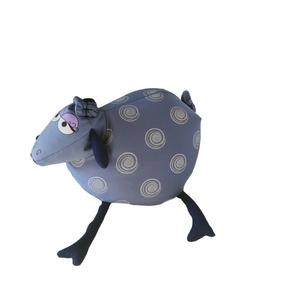 Bean Bag Sheep Stuffed Animal, Blue - Picture 4 of 7